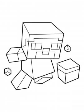 Раскраска кубики Майнкрафт